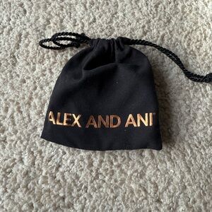 Alex and Ani Black Jewelry Pouch with 6 bracelets inside.